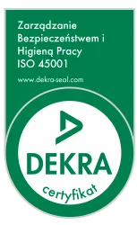DEKRA — certyfikat Zarządzanie Bezpieczeństwem i Higieną Pracy ISO 45001